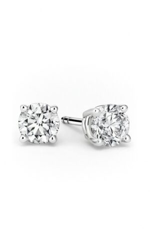 Lab-Grown Diamond Stud Earrings 14K White Gold .53CTTW