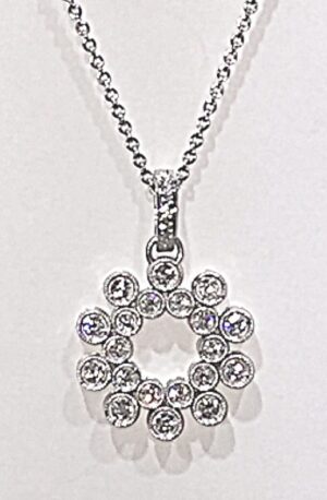 Diamond Circle Necklace 18K WG .99cttw Model AFC-NCP4799
