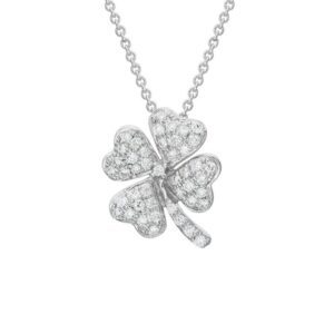 Diamond Clover Necklace 14K WG .20cttw Model AFC-71LTW20