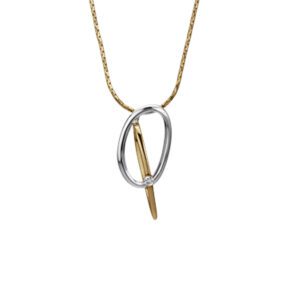 Diamond Necklace 14K YG & WG .04cttw Model AFC-978CH04YW