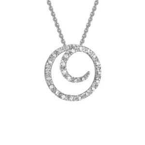 Diamond Coil .10CTTW 14K WG Necklace Model AFC-44LT10WH