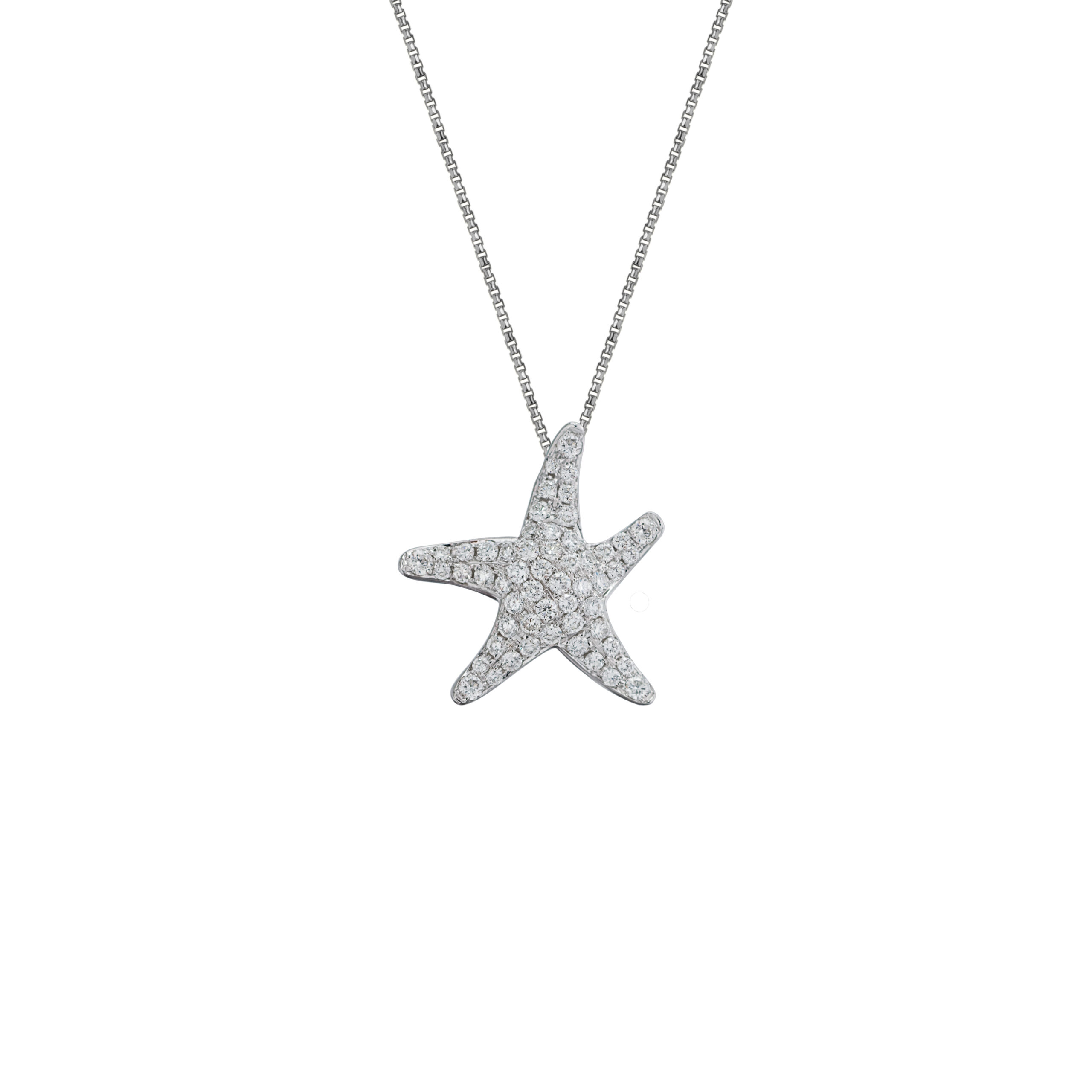 Diamond Starfish Necklace 14K White Gold .75cttw Model AFC-11LDW75WH