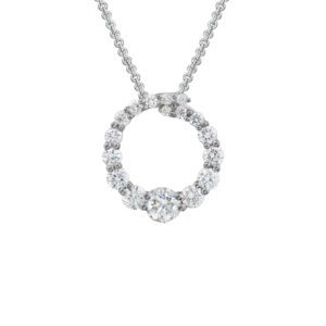 Diamond Circle Necklace 14K WG .47cttw Model AFC-02LDW47
