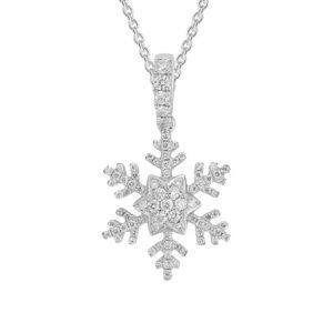 Diamond Snowflake Necklace 14K White Gold .23cttw Model AFC-50LDW23