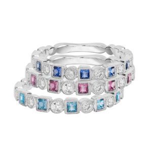 Diamond & Sapphire, Tourmaline, & Topaz 14K WG 1.15cttw Model AFC-729LDW14