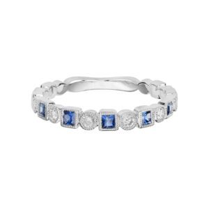 Diamond & Sapphire 14K White Gold .38cttw Model AFC-729LDW14BS