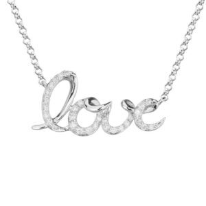 Diamond Love Necklace 14K White Gold .10cttw Model AFC-605LTW10