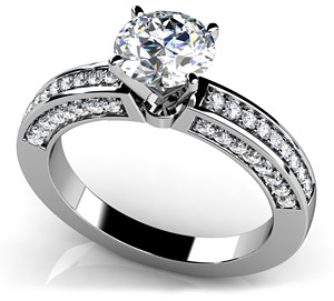 Diamond Ring Setting 14K White Gold .50cttw Model AFC-MS128-E