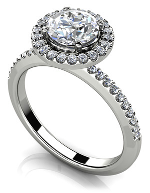 Diamond Halo Setting 14K White Gold .40cttw Model AFC-MS132-E