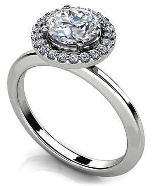 Diamond Halo Setting 14K White Gold .25cttw Model AFC-MS132-ES