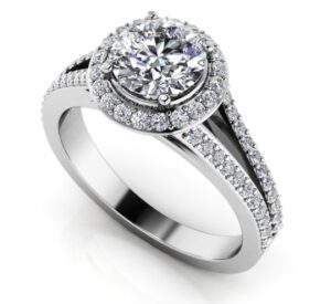 Diamond Halo Setting 14K White Gold .50cttw Model AFC-MS137-E