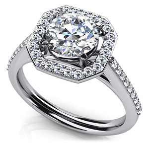 Diamond Halo Setting 14K White Gold .35cttw Model AFC-MS167-E