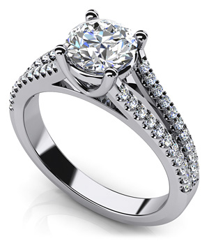 Diamond Ring Setting 14K White Gold .35cttw Model AFC-MS176-E