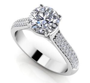 Diamond Ring Setting 14K White Gold .40cttw Model AFC-MS220-E