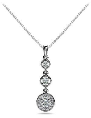 Diamond Necklace 14K White Gold 1.05cttw Model AFC-SP18