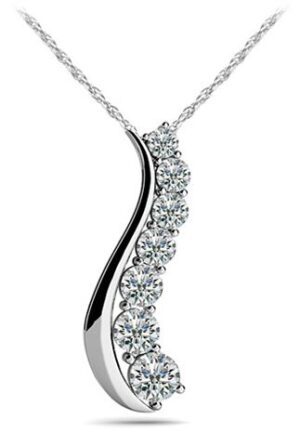 Diamond Necklace 14K White Gold 1.00cttw Model AFC-SP22