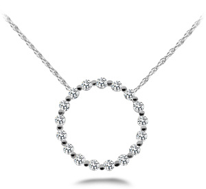 Diamond Circle Necklace 14K WG .72cttw Model AFC-SP30
