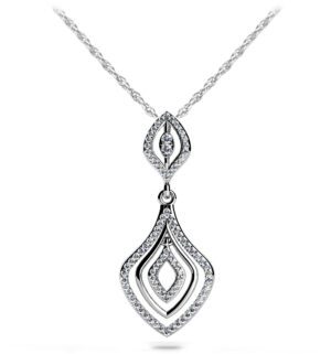 Diamond Necklace 14K White Gold .93cttw AFC-SP40