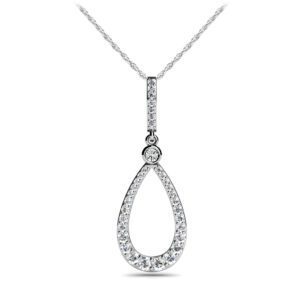 Diamond Necklace 14K White Gold .58cttw AFC-SP62