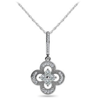 Diamond Necklace 14K White Gold .75cttw AFC-SP68