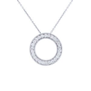 Diamond Circle Necklace 14K WG 1.10cttw Model AFC-SP29