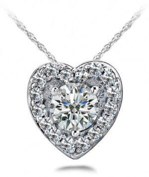 Diamond Heart Necklace 14K White Gold .50cttw Model AFC-SP52