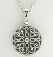 Diamond Circle Reversible Necklace 18K WG 1.48cttw Model NCP4540, NCP3259