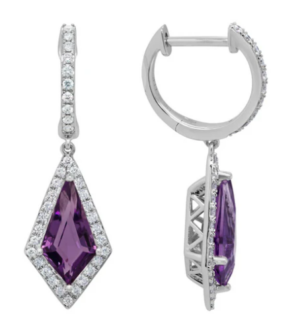 Diamond & Amethyst Earrings Model AFC-GE05ALTWDAT