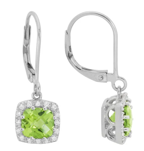 Diamond & Peridot Earrings Model AFC-GEP65TIW16PT