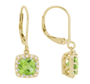 Diamond & Peridot Earrings Model AFC-GEP65TIY16PT