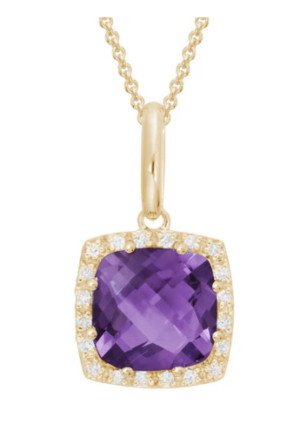 Diamond & Amethyst Necklace Model AFC-GNC51TIY10AT